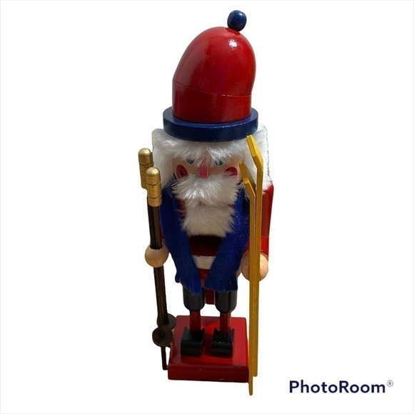 Ski Nutcracker Christmas Holiday Decoration Wooden - Picture 1 of 6